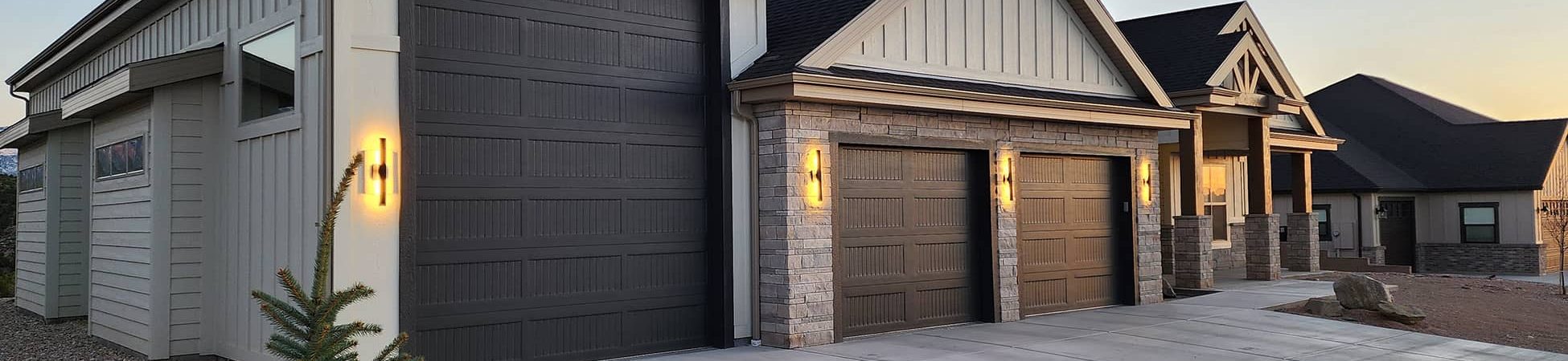 Angled front elevation view of custom home by NBC and Son